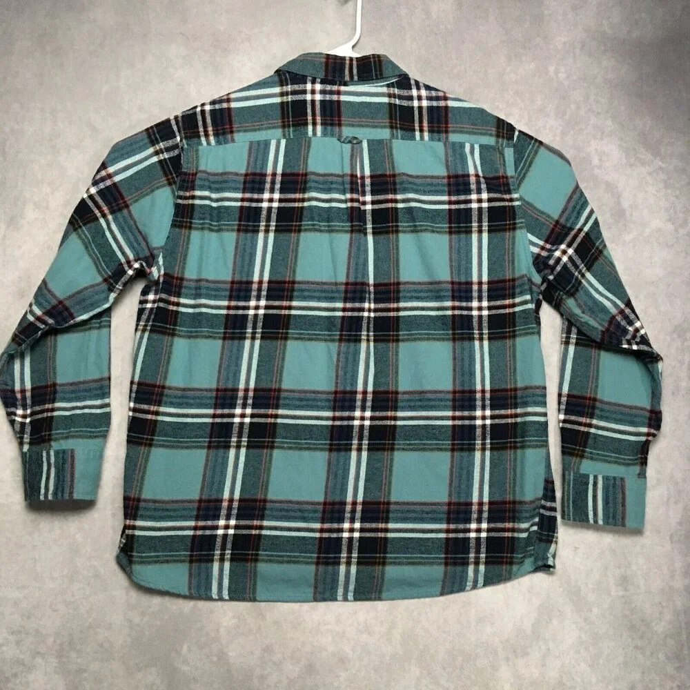 Eddie Bauer Mens Plaid Flannel‎ Shirt size XXL Long Sleeve Button Up Pocket Blue